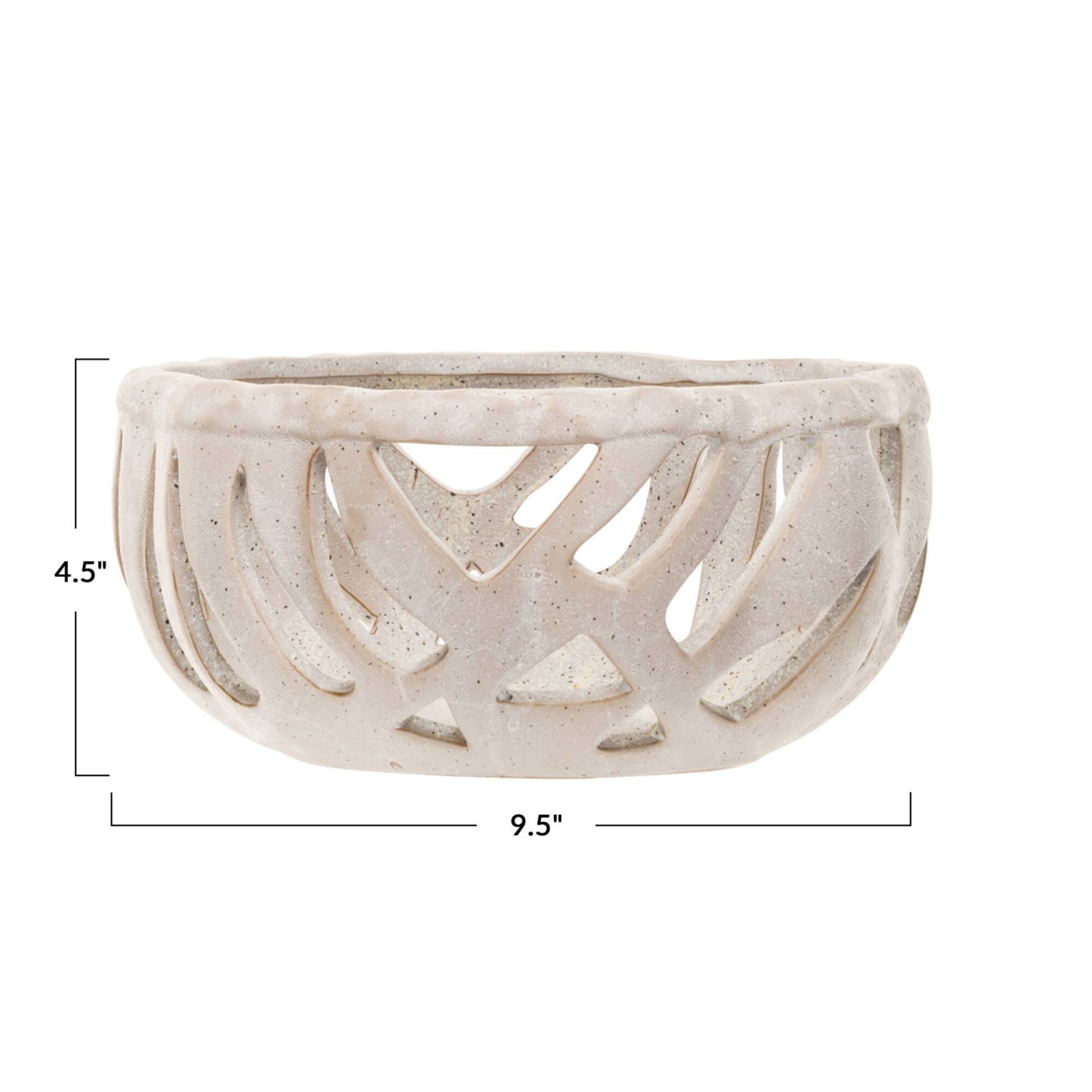 Hello Honey® 9.5" Cream Speckled Reactive Glaze Stoneware Bread Basket